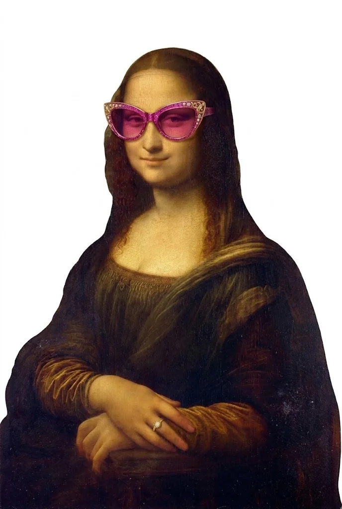 Mona Lisa s růžovými brýlemi